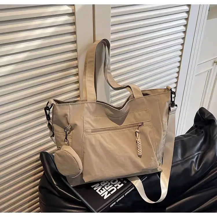 Crossbody Nylon Tote Bag Green Large Capacity — feature 27