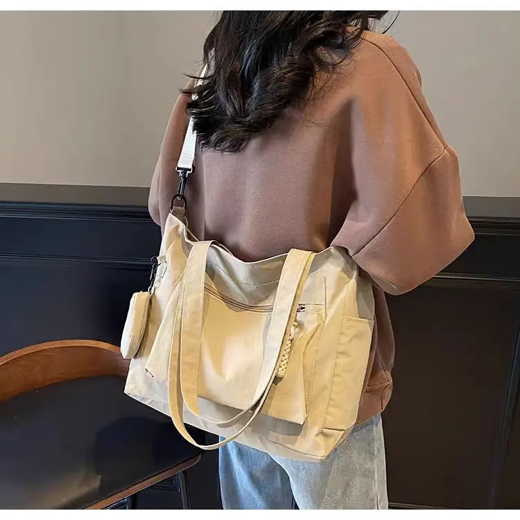 Crossbody Nylon Tote Bag Green Large Capacity — feature 30