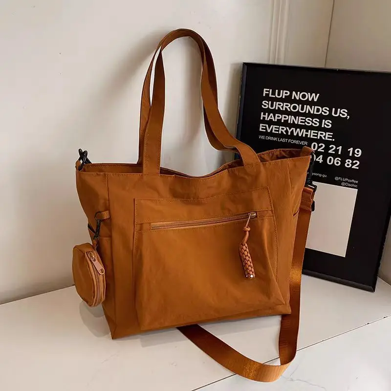 Crossbody Nylon Tote Bag Green Large Capacity — feature 4