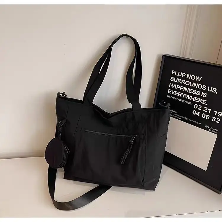 Crossbody Nylon Tote Bag Green Large Capacity — feature 7