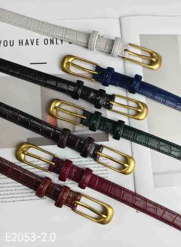 Women's Multi Color Croc Leather Buckle Belts - Image 8