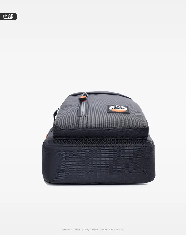 Men's Black Multi-layer Shoulder Bag with Crossbody Strap — feature 14