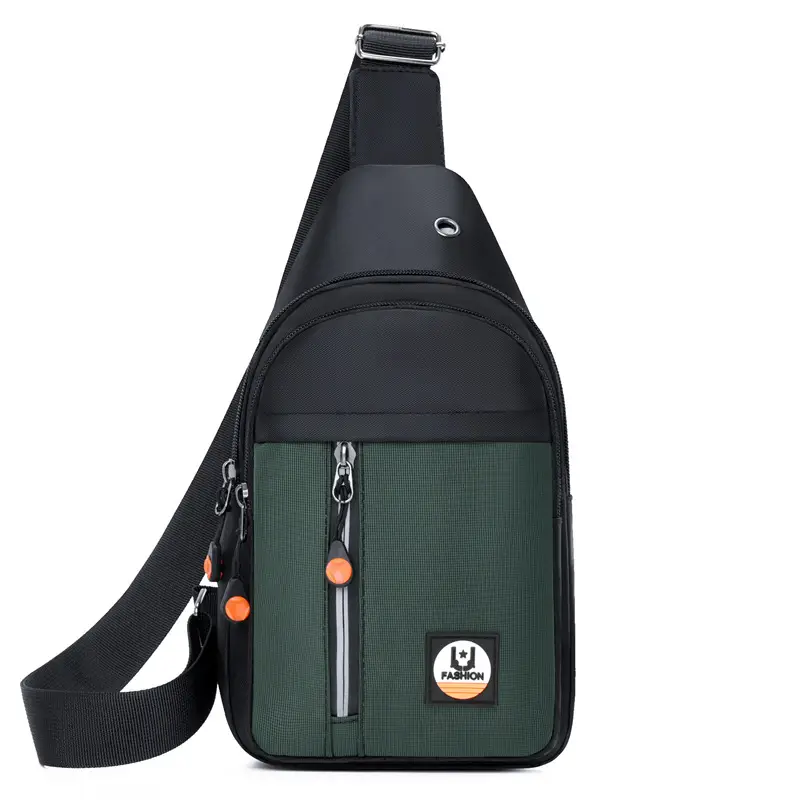 Men's Black Multi-layer Shoulder Bag with Crossbody Strap - Image 3