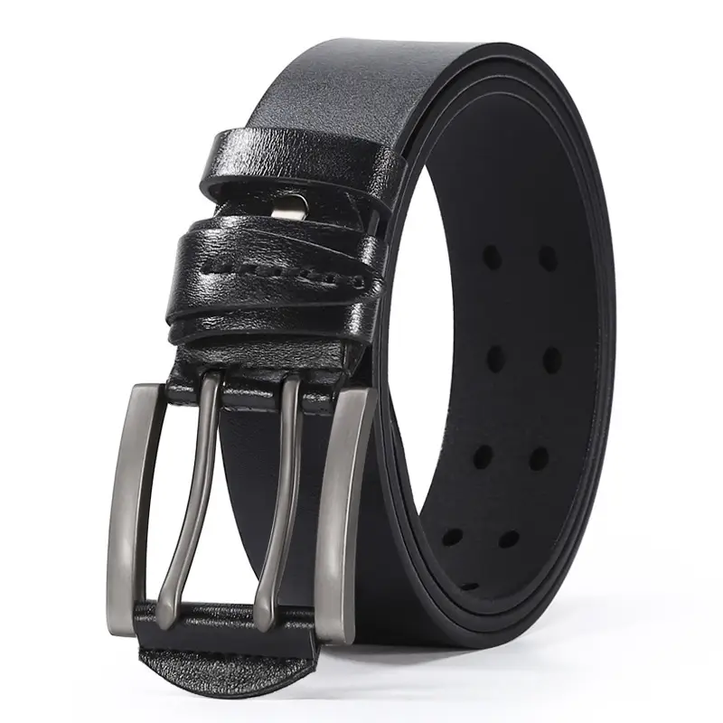 Men's Cross-Country Leather Belt Brown Buckle - Image 6