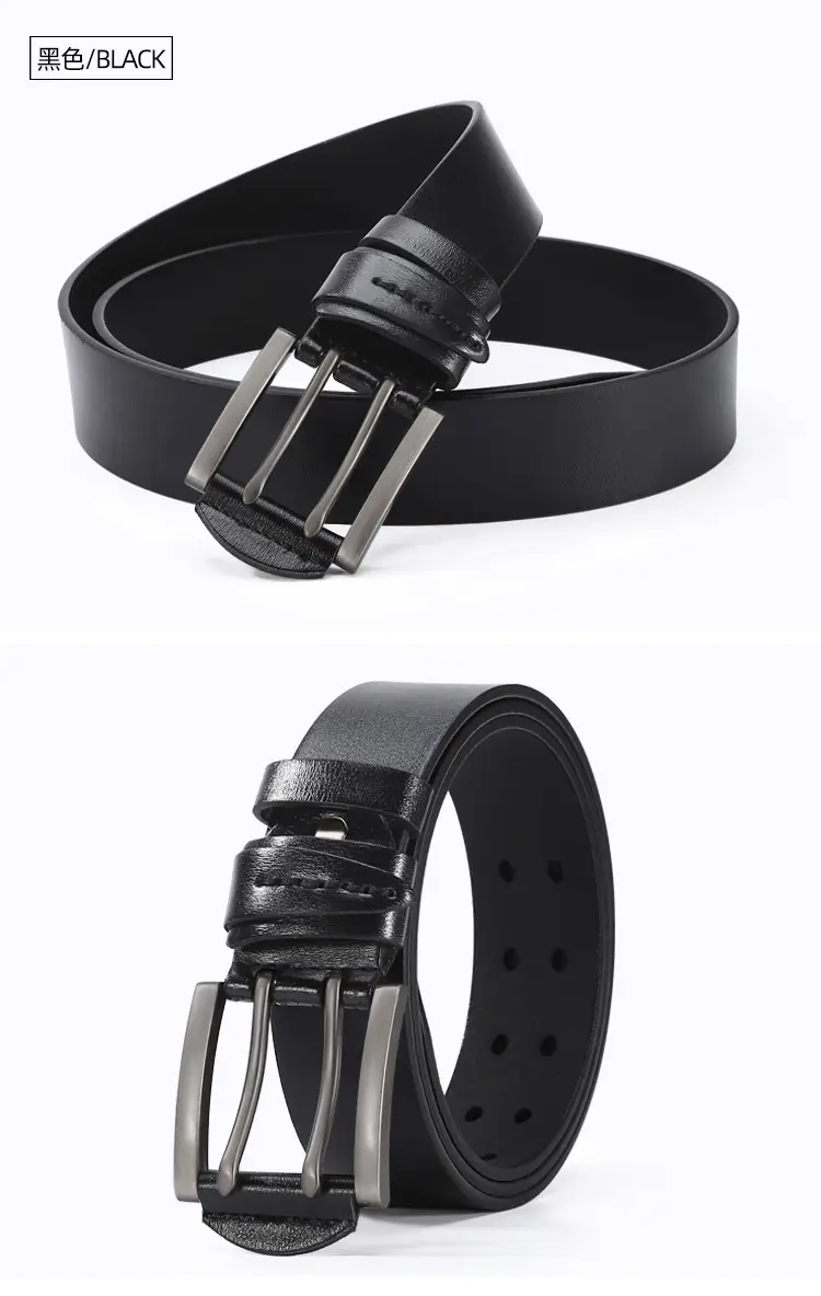 Men's Cross-Country Leather Belt Brown Buckle — feature 11