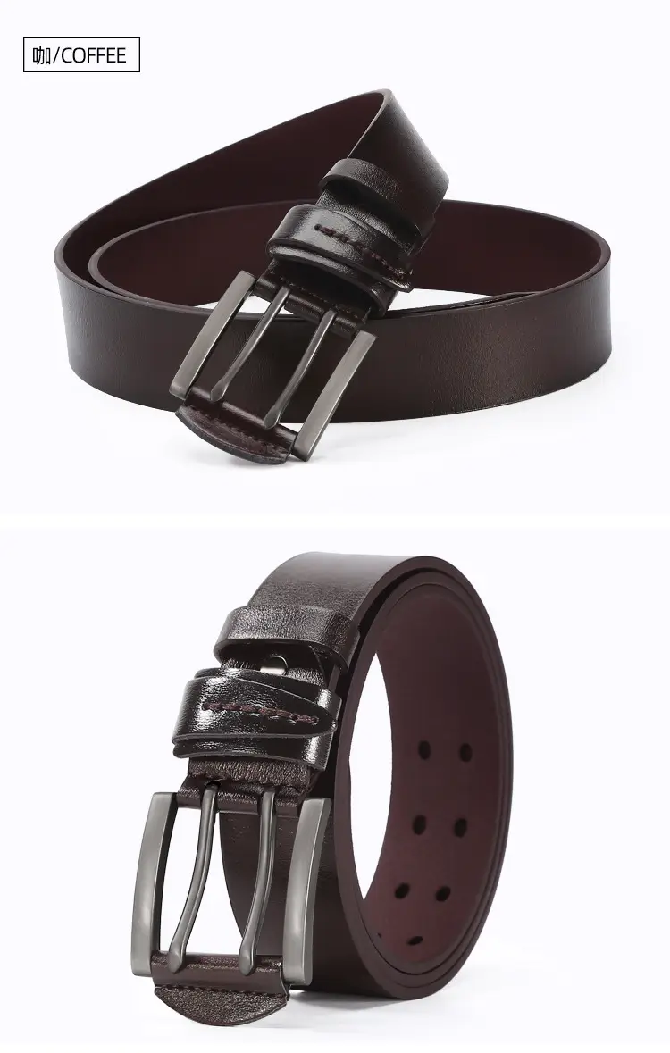 Men's Cross-Country Leather Belt Brown Buckle — feature 12