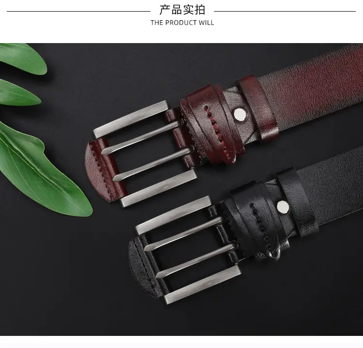 Men's Cross-Country Leather Belt Brown Buckle — feature 9