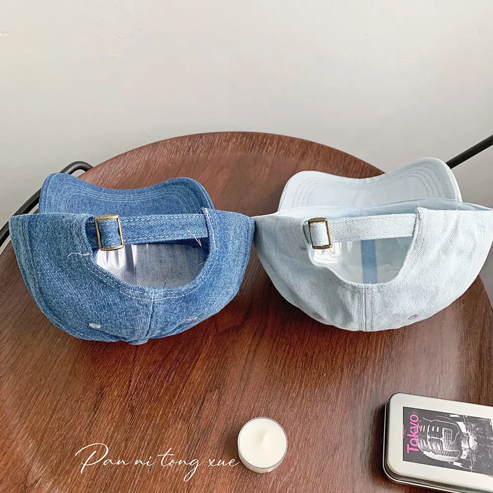 Sweet Pink Love Baseball Cap Women Denim Washed - Image 7