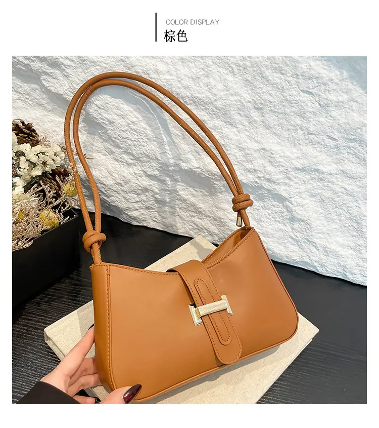 Women Retro Drawstring Bag Brown Single Shoulder Crossbody — feature 13