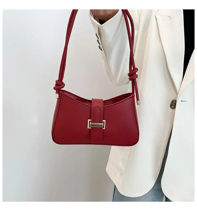 Women Retro Drawstring Bag Brown Single Shoulder Crossbody — feature 20