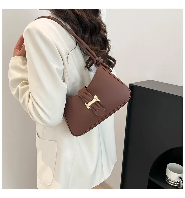 Women Retro Drawstring Bag Brown Single Shoulder Crossbody — feature 23