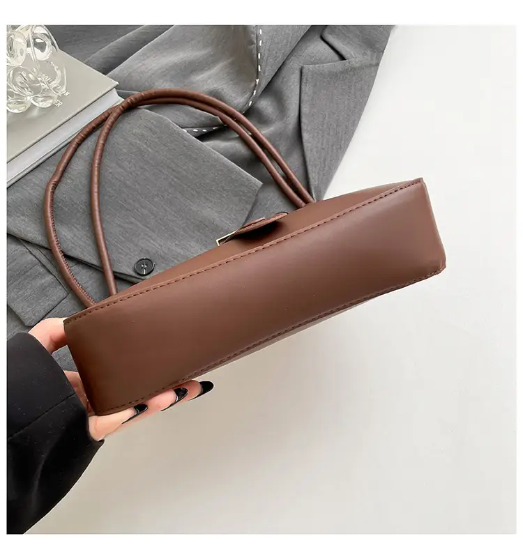 Women Retro Drawstring Bag Brown Single Shoulder Crossbody — feature 30
