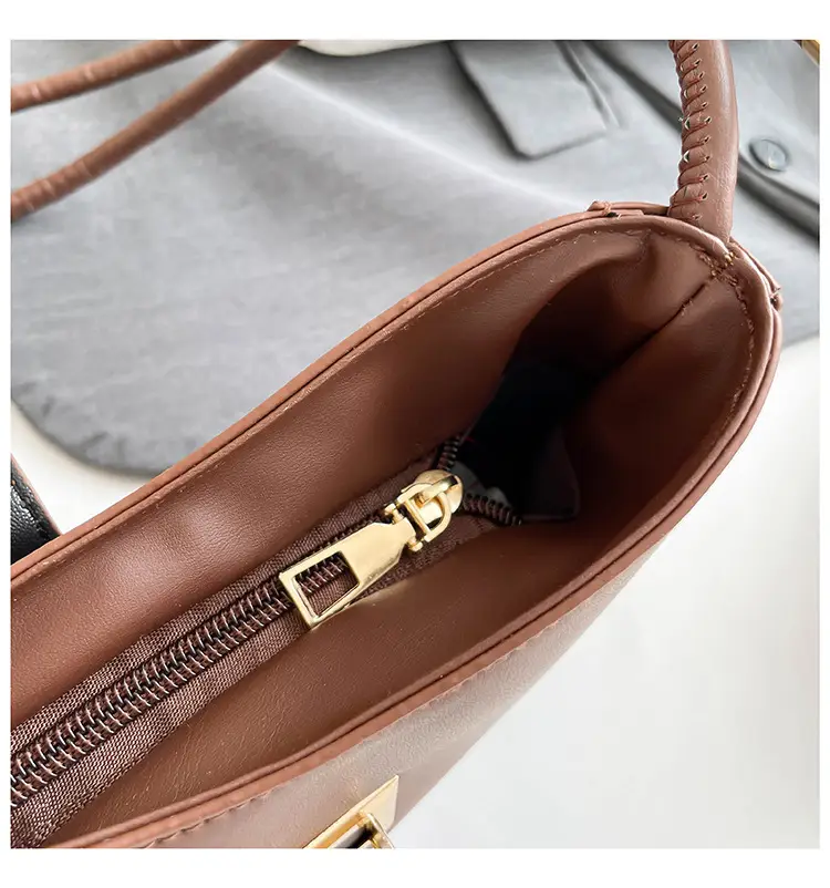 Women Retro Drawstring Bag Brown Single Shoulder Crossbody — feature 34
