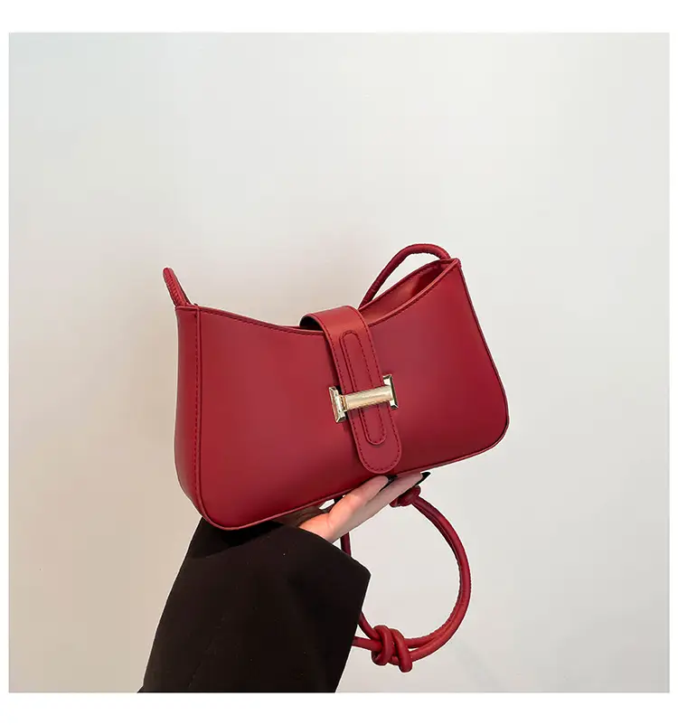 Women Retro Drawstring Bag Brown Single Shoulder Crossbody