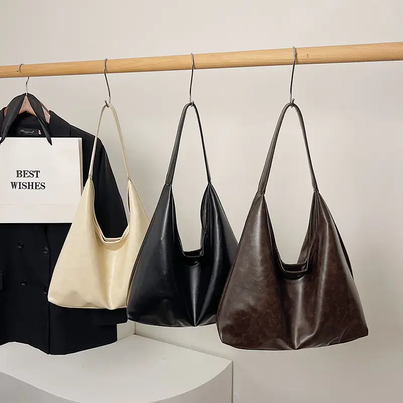 Black Korean Style Textured Shoulder Bag for Women