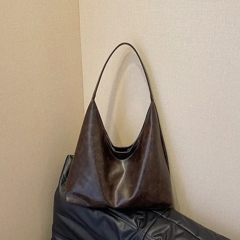 Black Korean Style Textured Shoulder Bag for Women