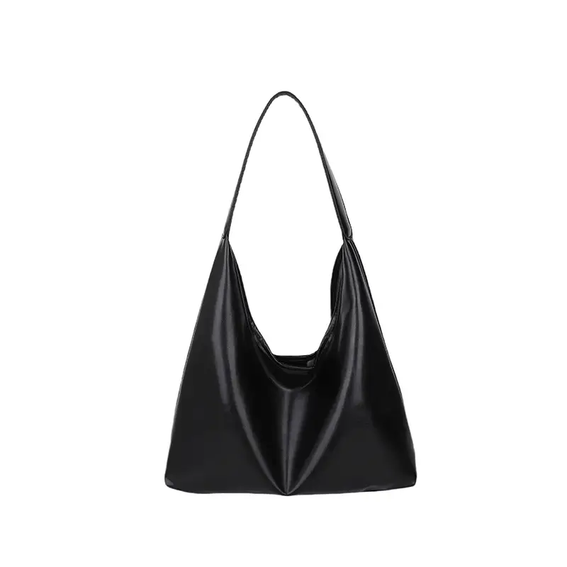 Black Korean Style Textured Shoulder Bag for Women