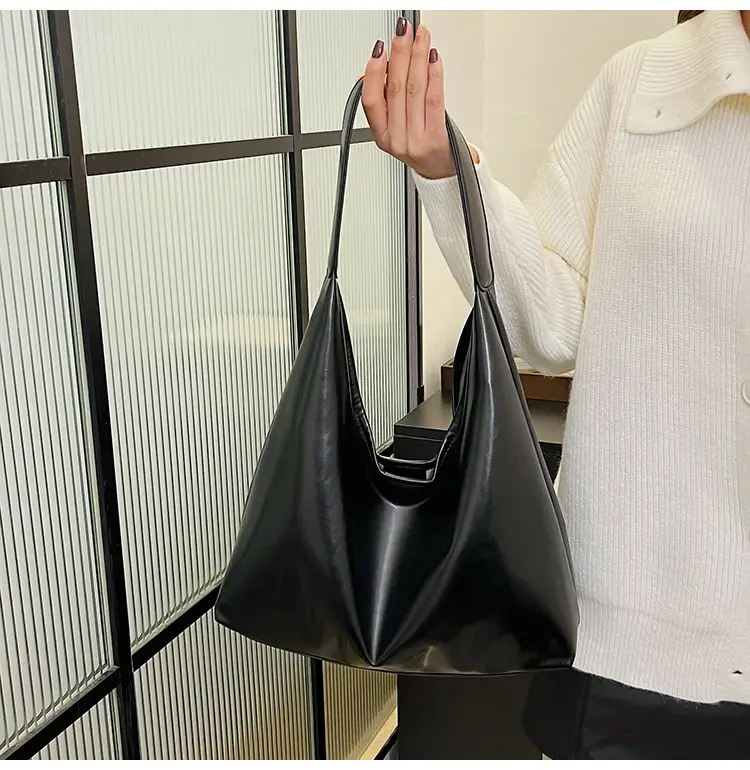Black Korean Style Textured Shoulder Bag for Women — feature 14