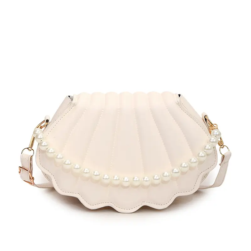 Women's Pearl Chain Shell Bag Mini Crossbody Shoulder - Image 9