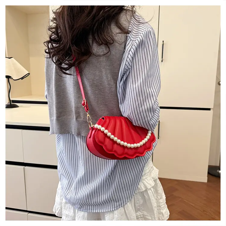 Women's Pearl Chain Shell Bag Mini Crossbody Shoulder — feature 18