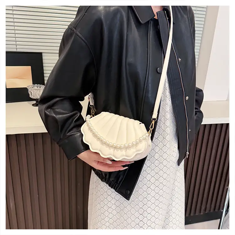 Women's Pearl Chain Shell Bag Mini Crossbody Shoulder — feature 21
