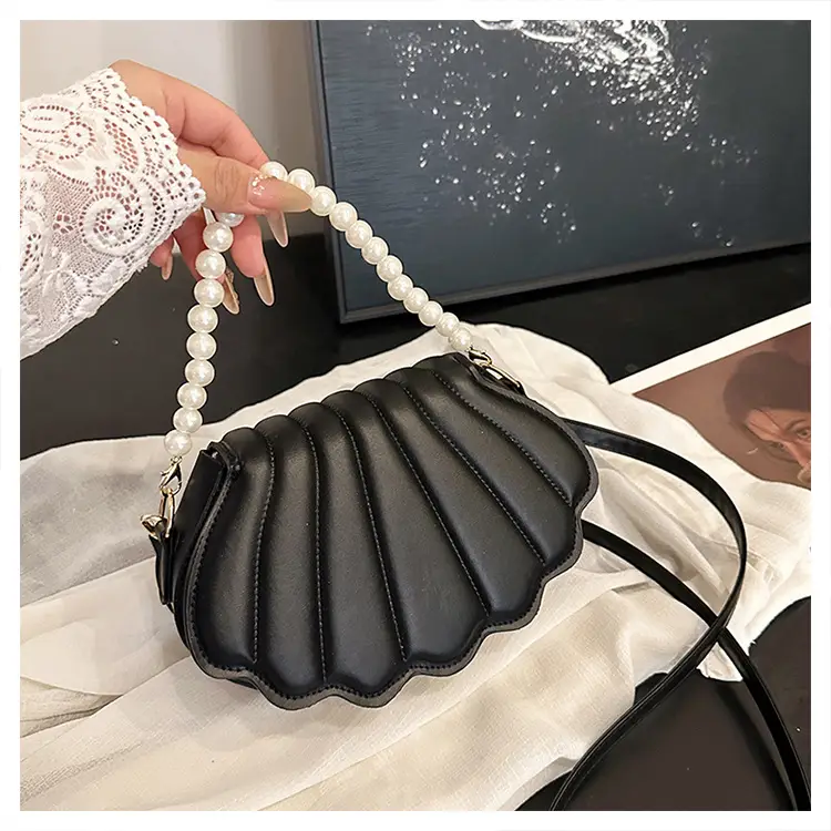 Women's Pearl Chain Shell Bag Mini Crossbody Shoulder — feature 28