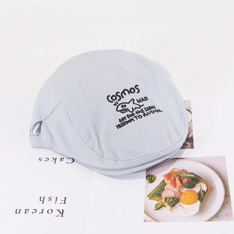 Cute Shark Embroidered Forward Cap Women Spring Summer New Korean-style Cute All-match Big Head Showface Small Cap - Image 4
