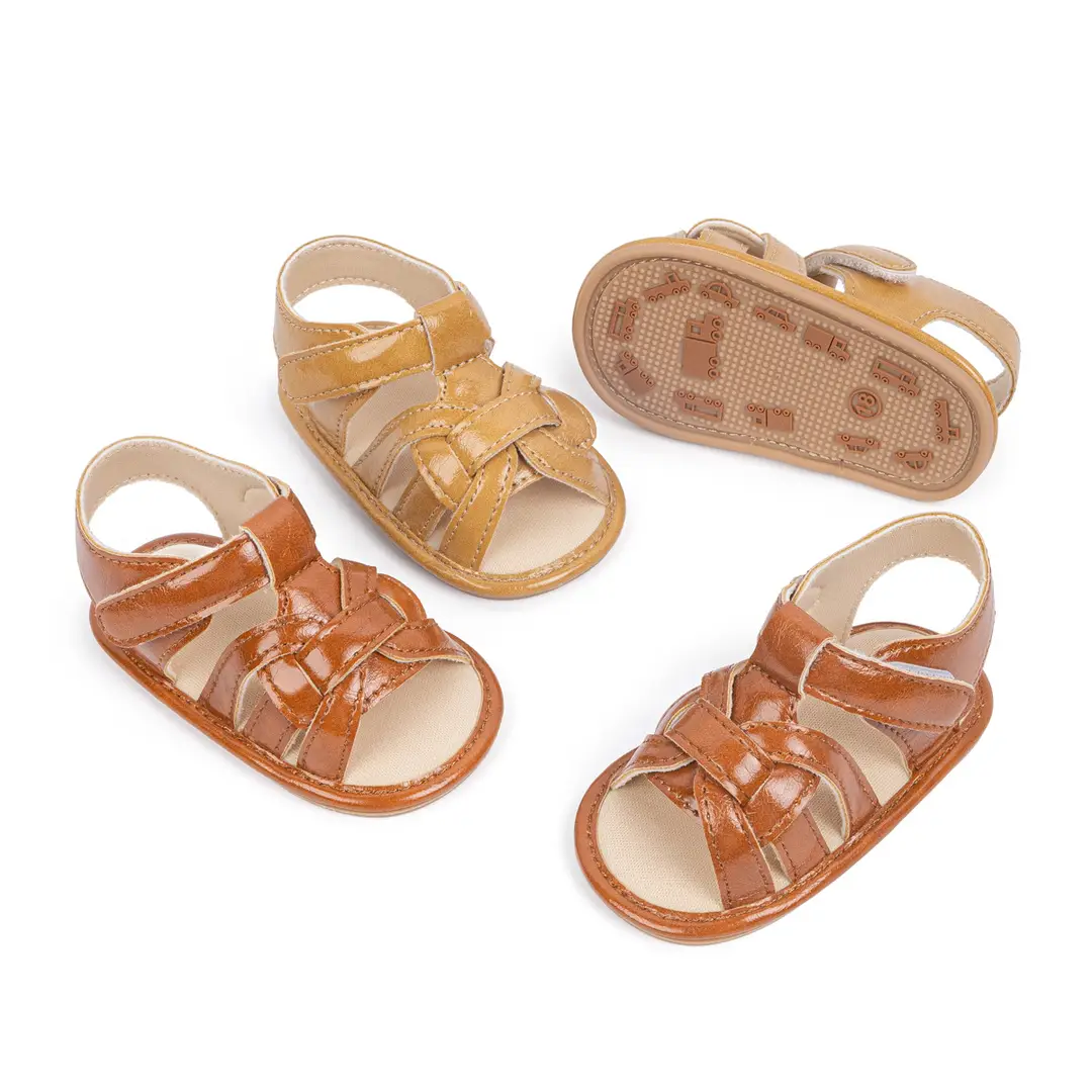 2025 summer new fashion breathable woven sandals baby solid color toddler shoes baby shoes — feature 10