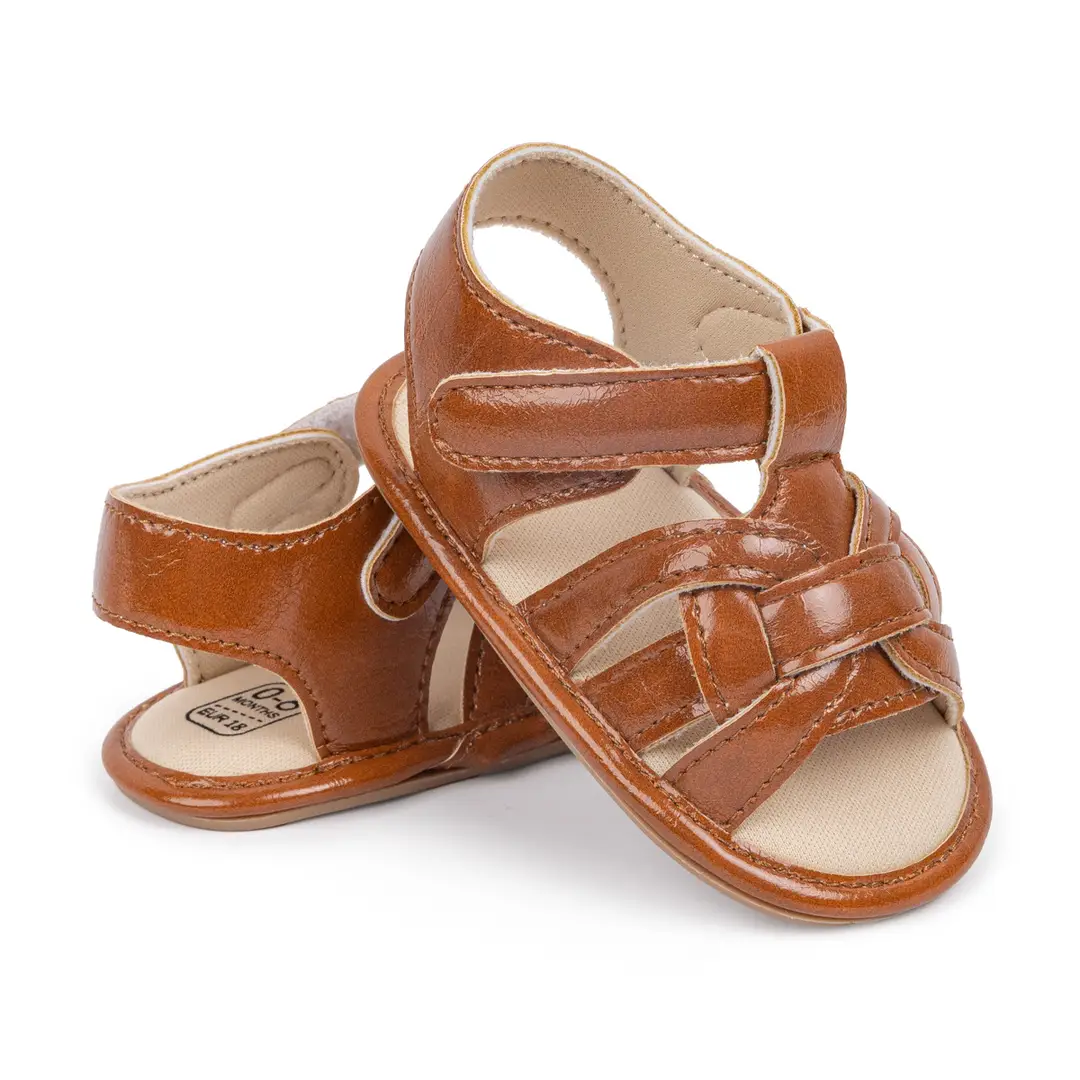 2025 summer new fashion breathable woven sandals baby solid color toddler shoes baby shoes — feature 15