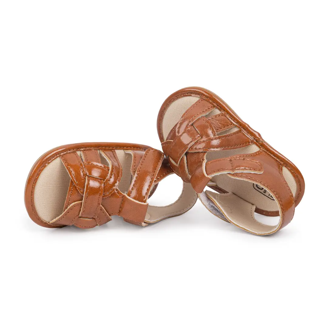 2025 summer new fashion breathable woven sandals baby solid color toddler shoes baby shoes — feature 17