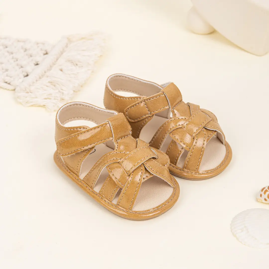 2025 summer new fashion breathable woven sandals baby solid color toddler shoes baby shoes — feature 3