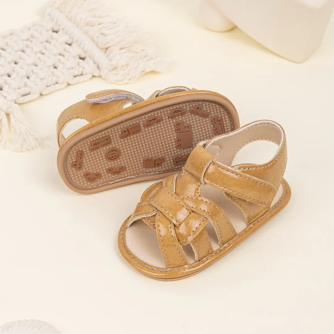 2025 summer new fashion breathable woven sandals baby solid color toddler shoes baby shoes — feature 5