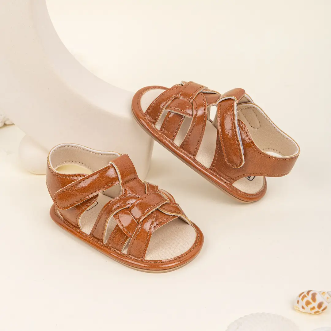 2025 summer new fashion breathable woven sandals baby solid color toddler shoes baby shoes — feature 9
