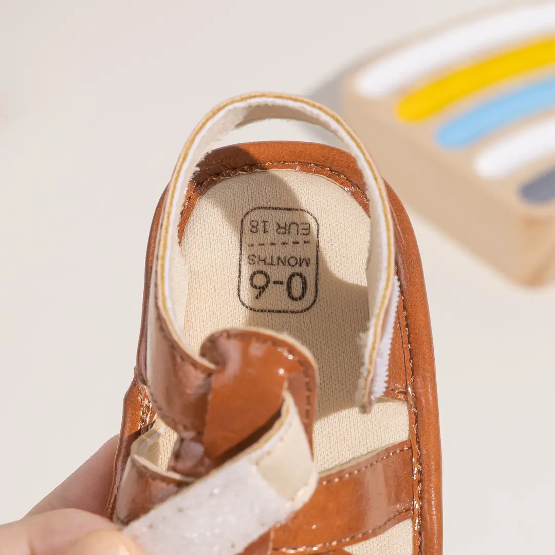 2025 Summer Breathable Baotou Baby Roman Sandals for Boys and Girls Pu Toddler Shoes Baby Shoes