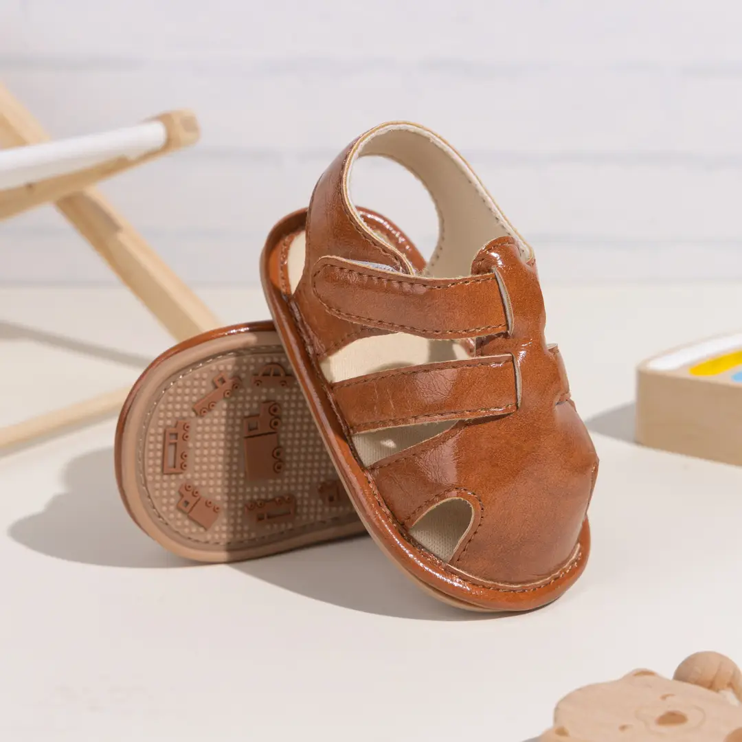 2025 Summer Breathable Baotou Baby Roman Sandals for Boys and Girls Pu Toddler Shoes Baby Shoes