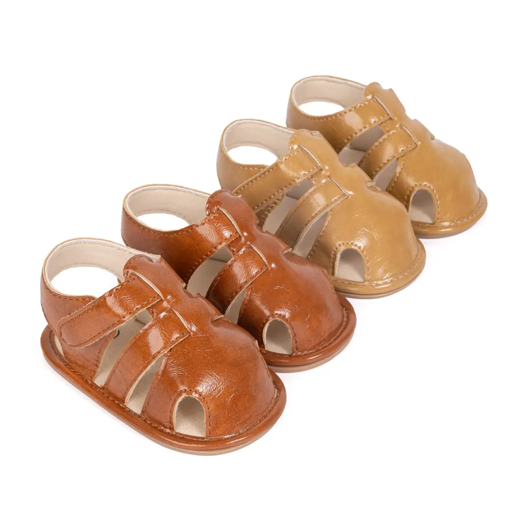 2025 Summer Breathable Baotou Baby Roman Sandals for Boys and Girls Pu Toddler Shoes Baby Shoes