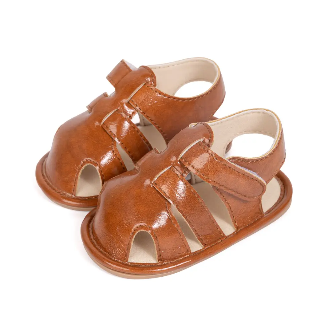 2025 Summer Breathable Baotou Baby Roman Sandals for Boys and Girls Pu Toddler Shoes Baby Shoes
