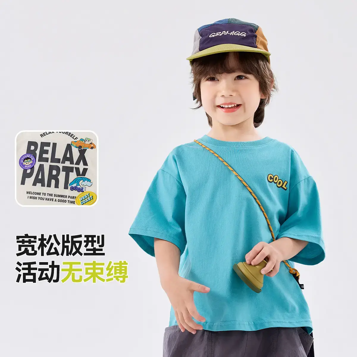 100% Cotton Baby T-Shirt Blue Summer Boys' Short Sleeve Top - Image 6