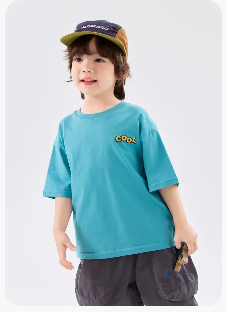 100% Cotton Baby T-Shirt Blue Summer Boys' Short Sleeve Top — feature 20