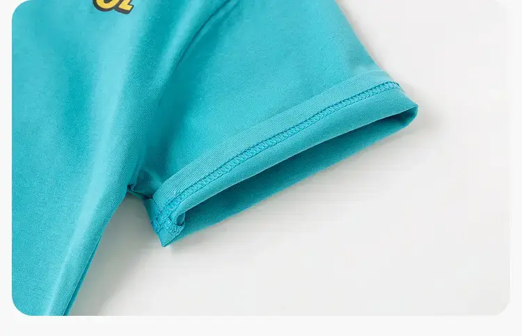100% Cotton Baby T-Shirt Blue Summer Boys' Short Sleeve Top — feature 28