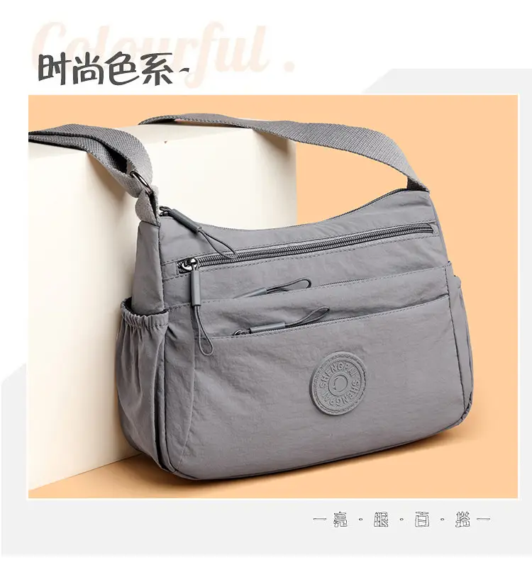 Gray Multi-Compartment Crossbody Bag for Women — feature 11