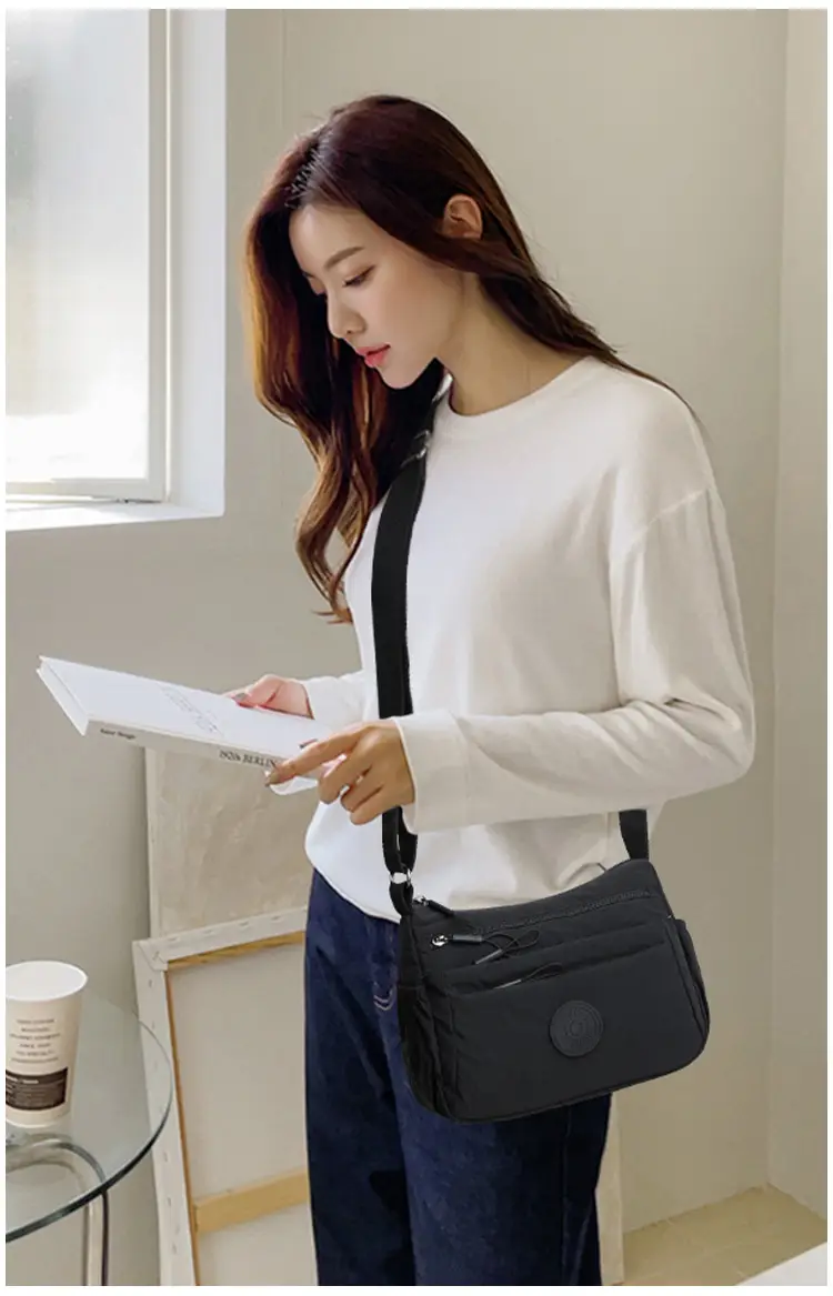 Gray Multi-Compartment Crossbody Bag for Women — feature 12