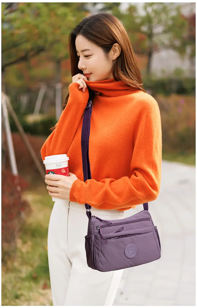 Gray Multi-Compartment Crossbody Bag for Women — feature 14