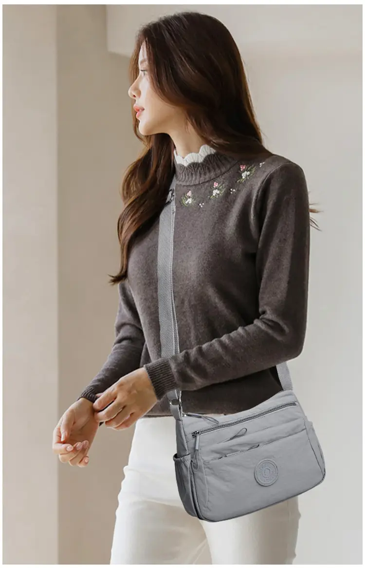 Gray Multi-Compartment Crossbody Bag for Women — feature 16