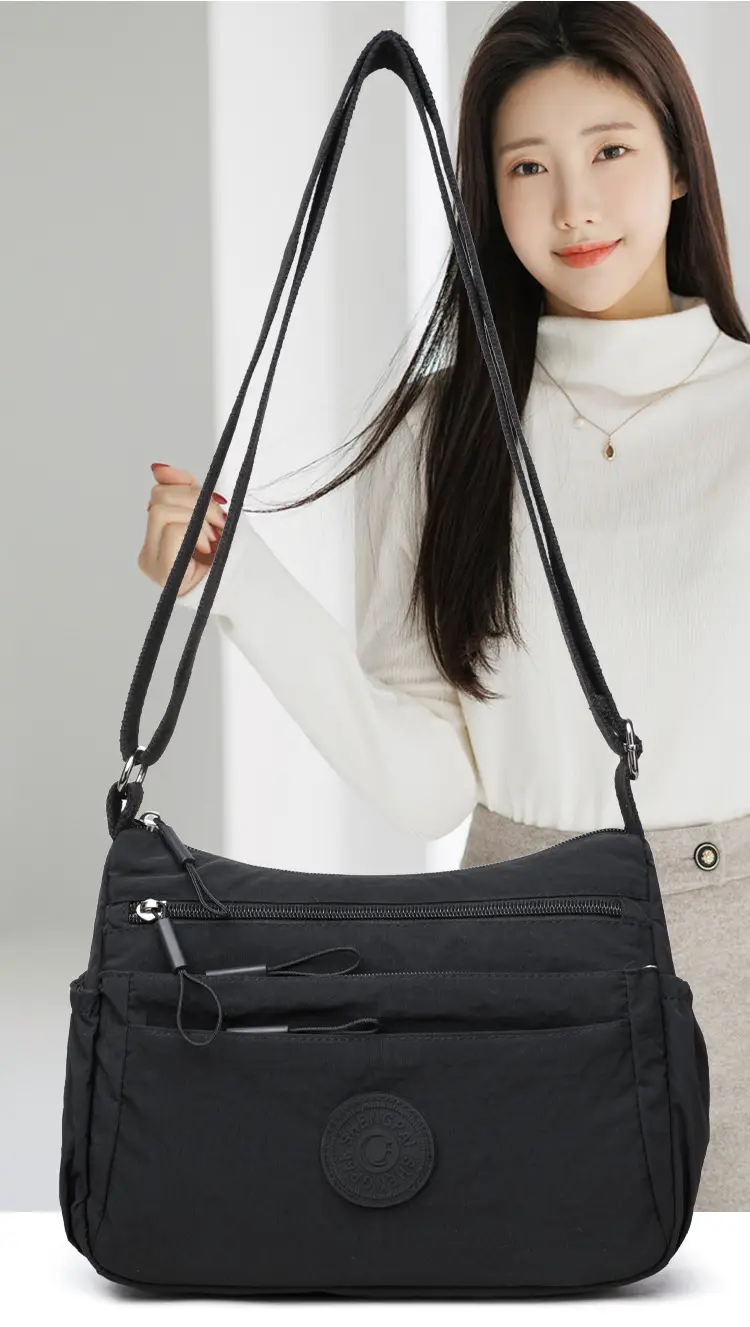 Gray Multi-Compartment Crossbody Bag for Women — feature 3