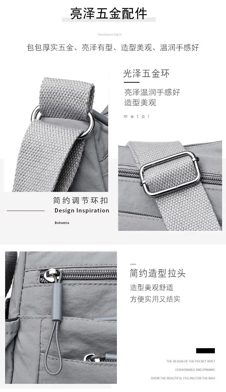 Gray Multi-Compartment Crossbody Bag for Women — feature 5