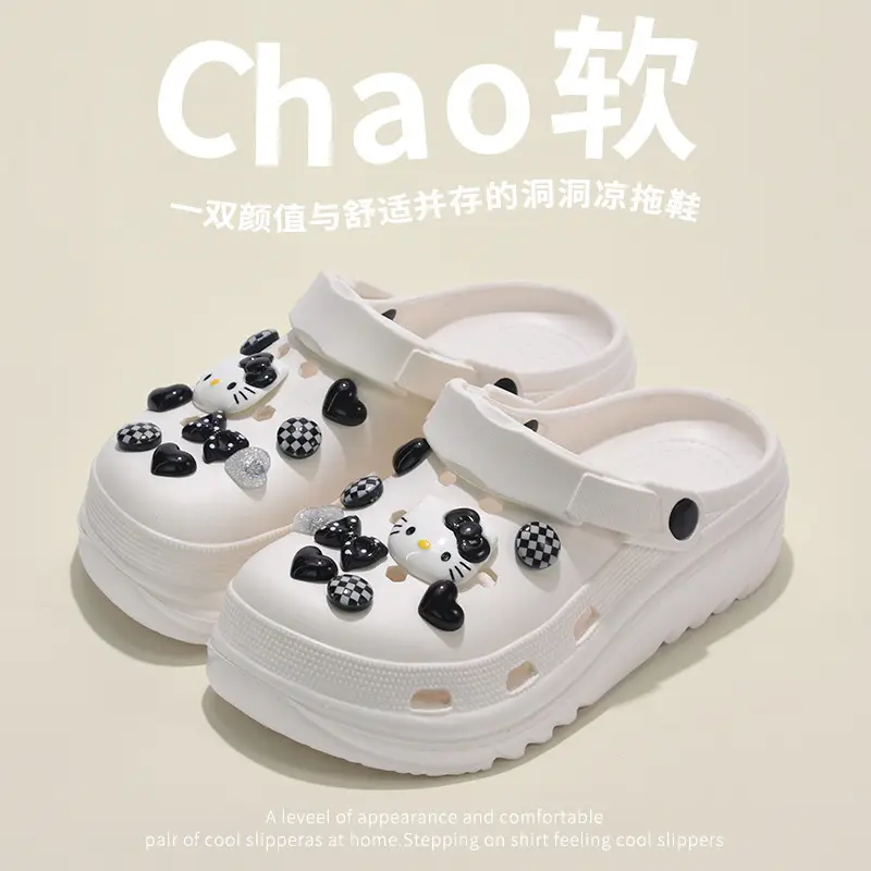 Hole Shoes Women's Summer Soft Sole Outer Wear 2025 New All-match Non-slip Non-smelly Couple Beach Baotou Slippers for Men - Image 4