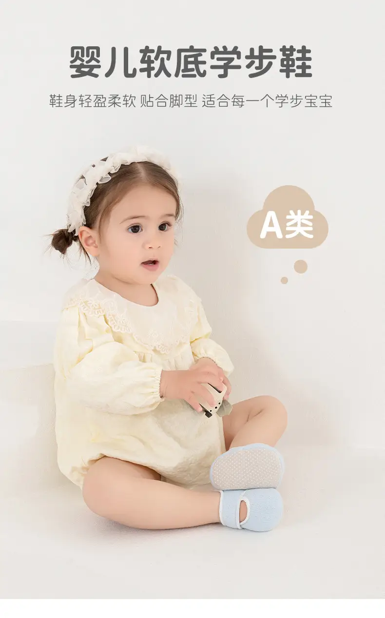Baby Learning Shoes Soft Sole Non-Slip Velcro 0-2Y β feature 1