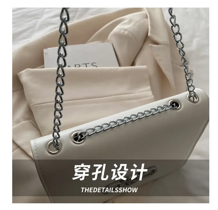 Elegant Black Shoulder Crossbody Bag with Chain Strap — feature 5