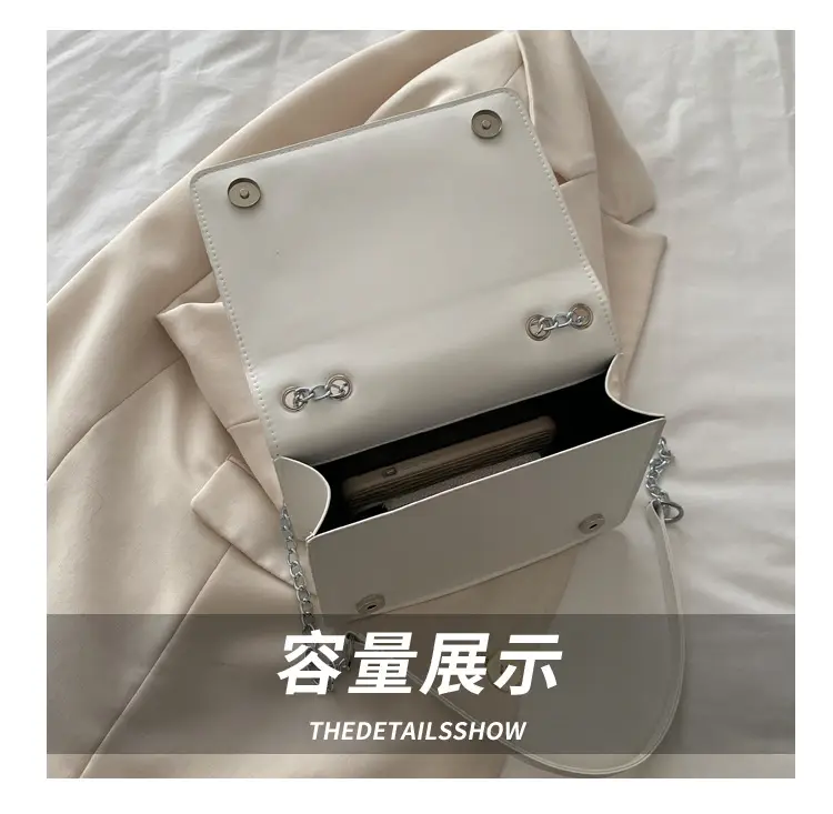 Elegant Black Shoulder Crossbody Bag with Chain Strap — feature 7